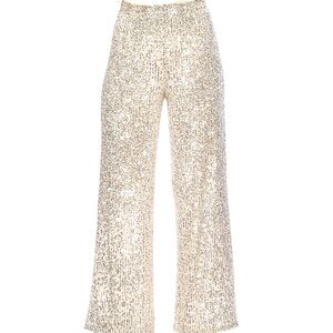 WIDE-LEG SEQUIN HIGH-RISE PANT